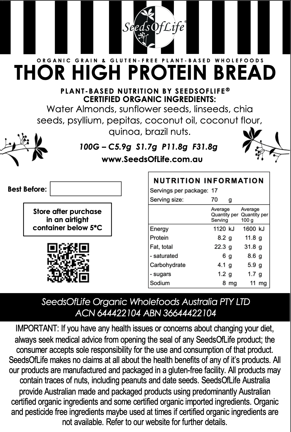 SEEDSOFLIFE HIGH PROTEIN THOR 2kg