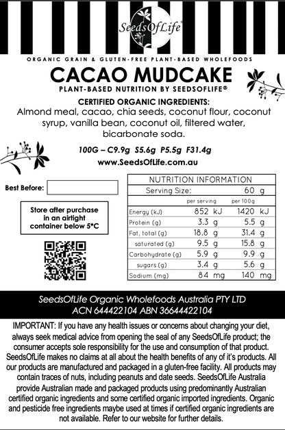 LOW CARB CACAO MUDCAKE DECORATED