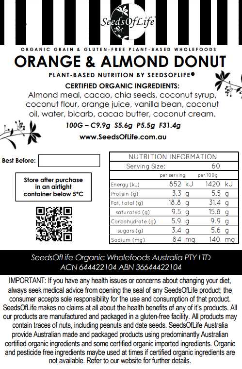 LOW CARB ORANGE & ALMOND DONUT 80g x3