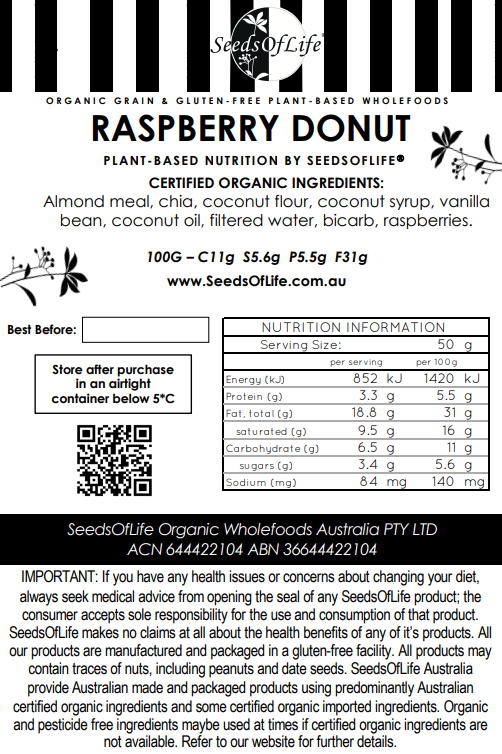 LOW CARB RASPBERRY MUDCAKE DONUT 80g x3