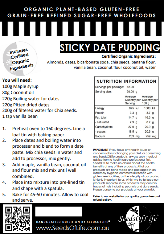 PREMIX STICKY DATE PUDDING- 345g