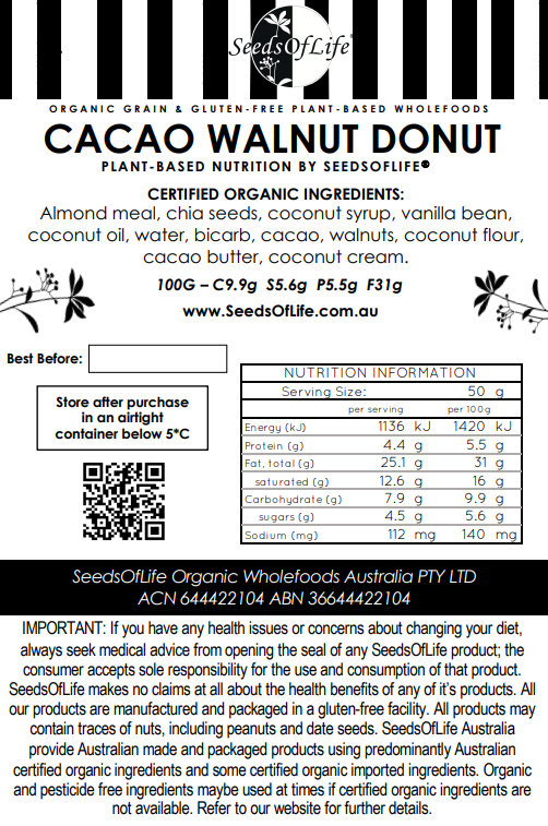 LOW CARB CACAO WALNUT DONUT 90g x3